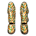Orange Carrot Pattern Print Muay Thai Shin Guards