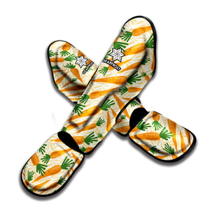 Orange Carrot Pattern Print Muay Thai Shin Guard