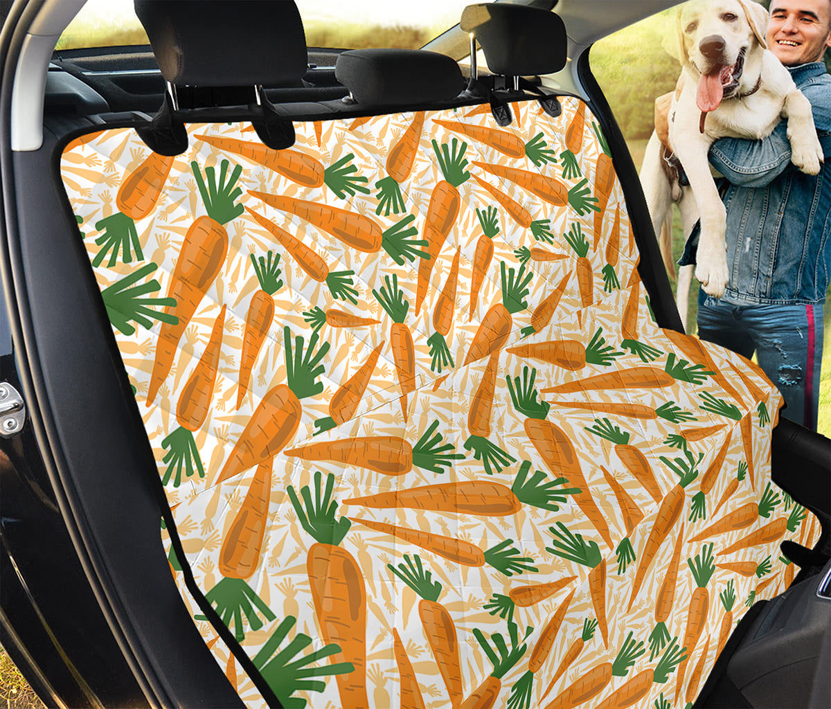 Orange Carrot Pattern Print Pet Car Back Seat Cover