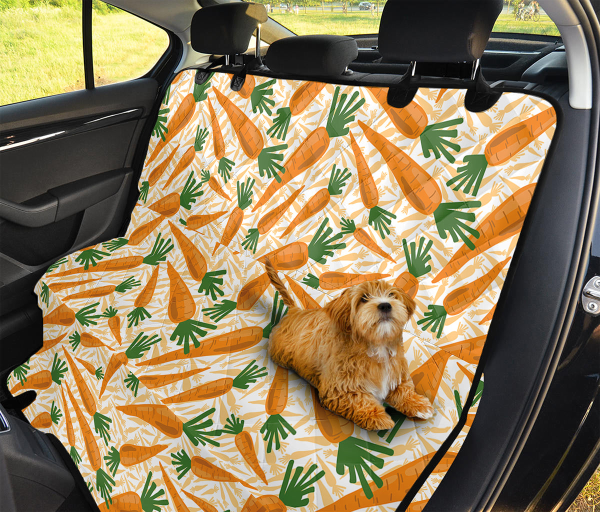 Orange Carrot Pattern Print Pet Car Back Seat Cover