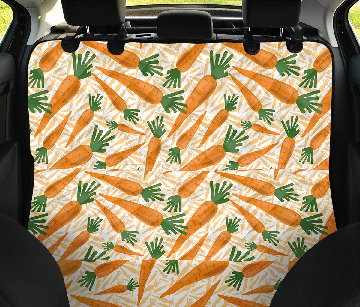 Orange Carrot Pattern Print Pet Car Back Seat Cover