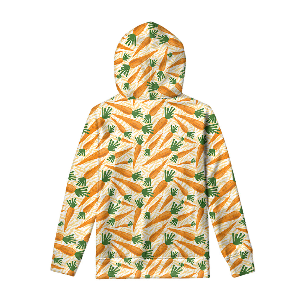 Orange Carrot Pattern Print Pullover Hoodie