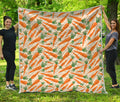Orange Carrot Pattern Print Quilt