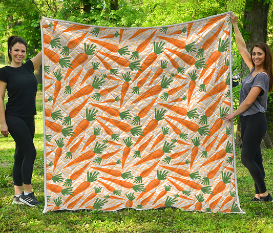 Orange Carrot Pattern Print Quilt