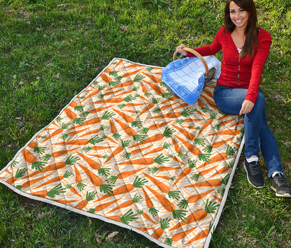 Orange Carrot Pattern Print Quilt
