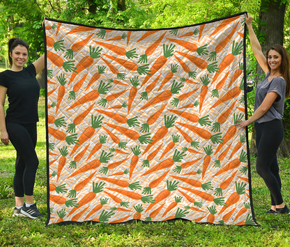 Orange Carrot Pattern Print Quilt