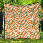 Orange Carrot Pattern Print Quilt