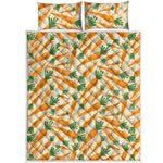 Orange Carrot Pattern Print Quilt Bed Set