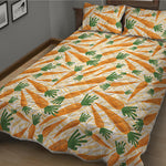 Orange Carrot Pattern Print Quilt Bed Set