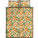 Orange Carrot Pattern Print Quilt Bed Set