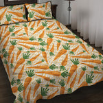 Orange Carrot Pattern Print Quilt Bed Set