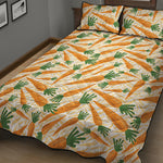 Orange Carrot Pattern Print Quilt Bed Set