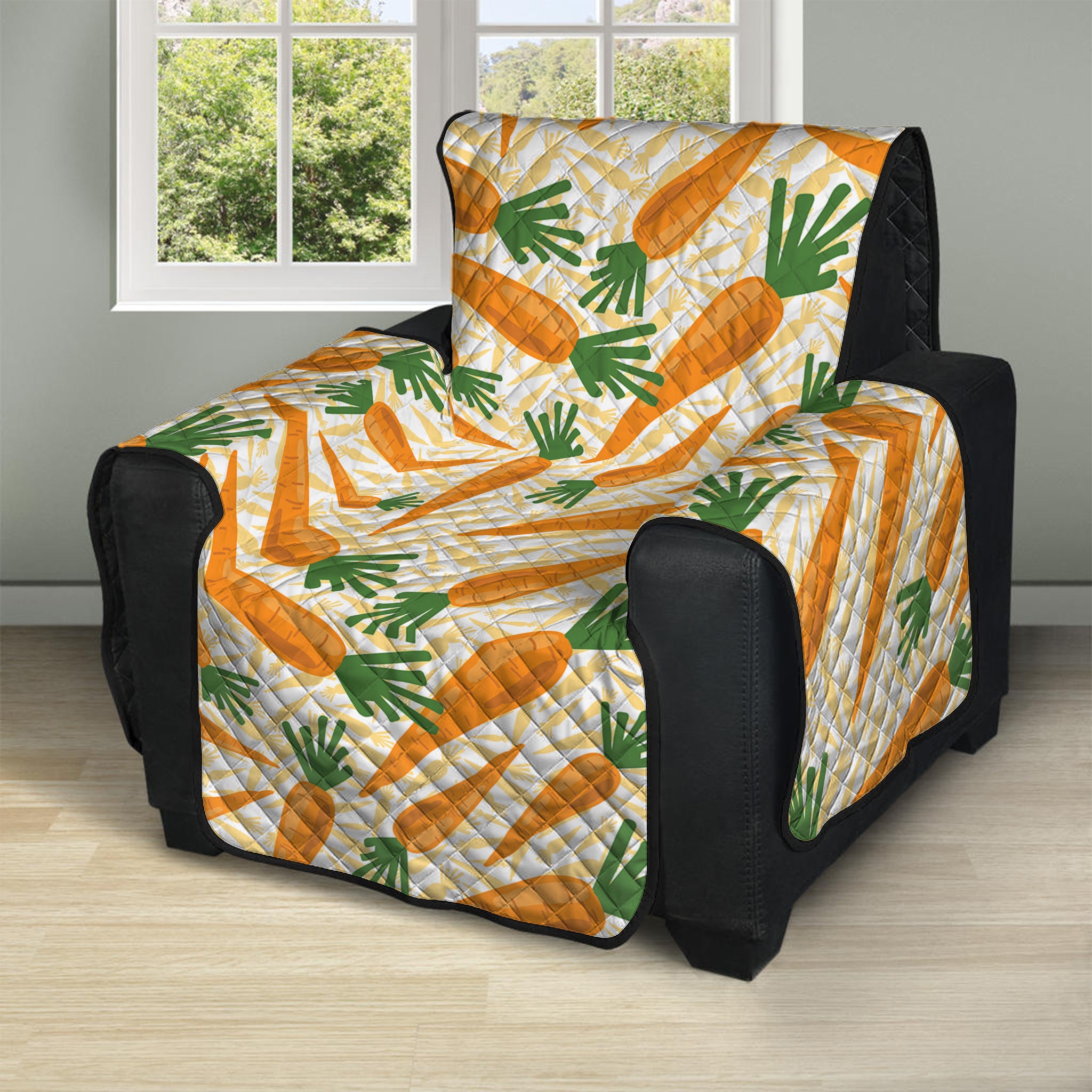 Orange Carrot Pattern Print Recliner Protector