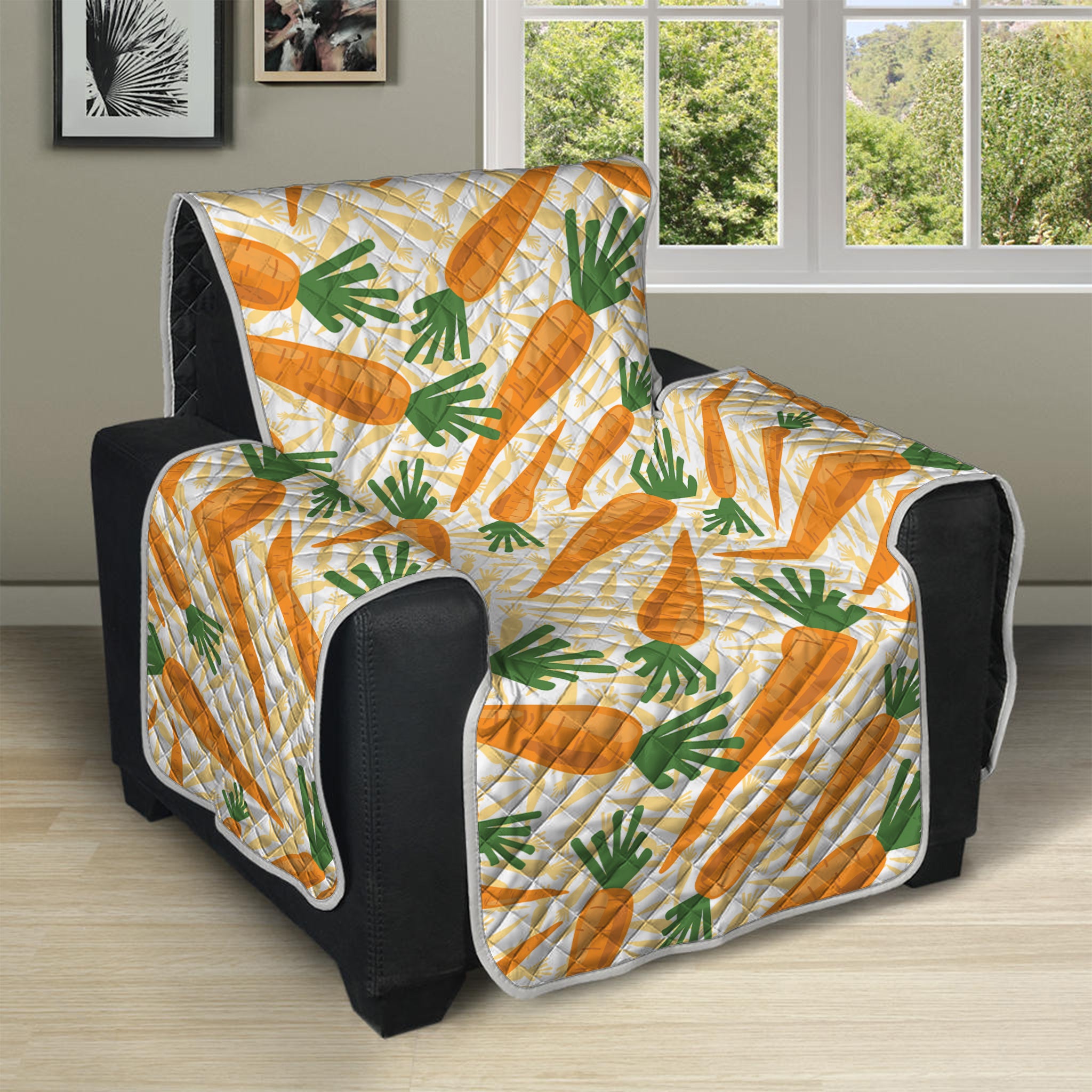 Orange Carrot Pattern Print Recliner Protector