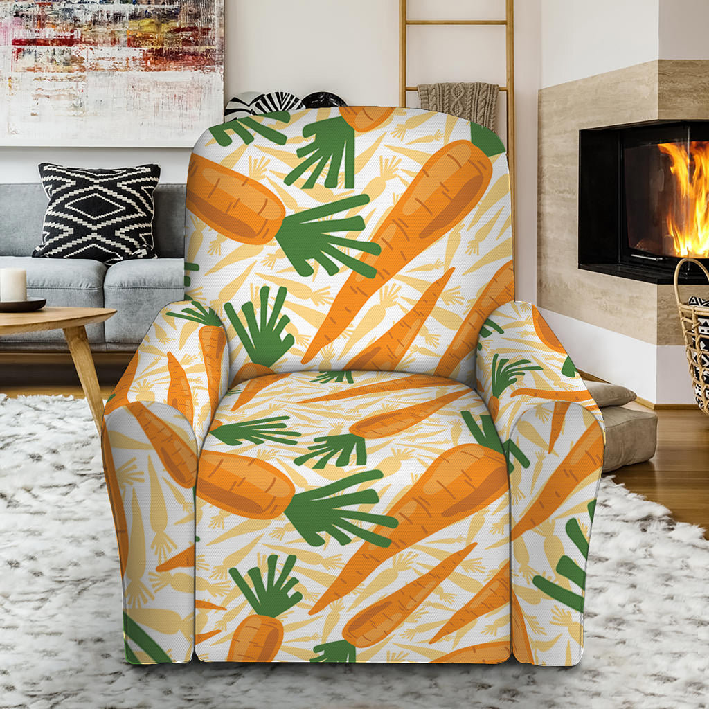 Orange Carrot Pattern Print Recliner Slipcover