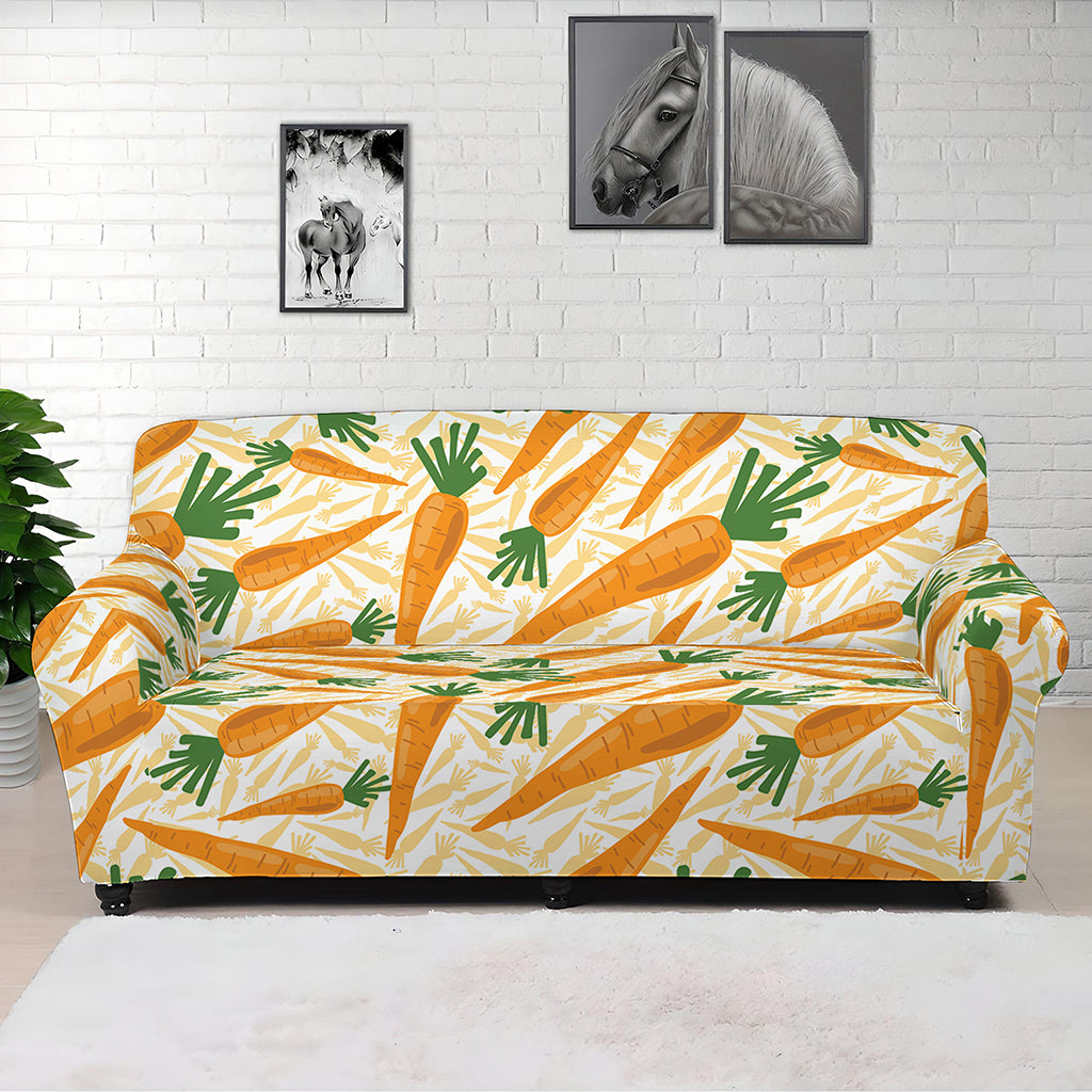 Orange Carrot Pattern Print Sofa Cover