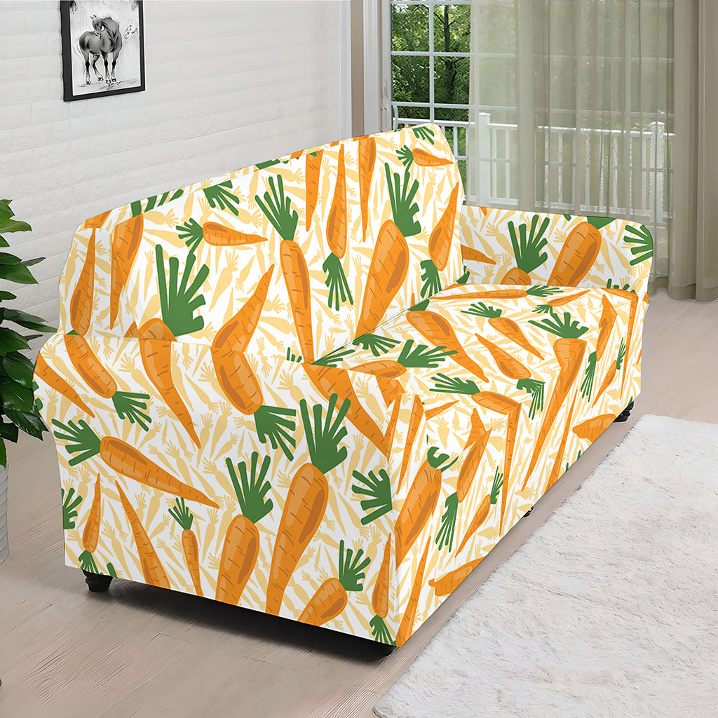 Orange Carrot Pattern Print Sofa Cover