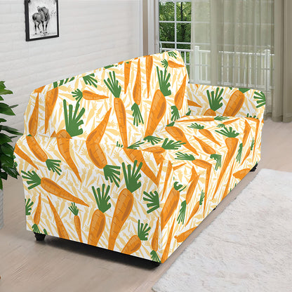 Orange Carrot Pattern Print Sofa Cover