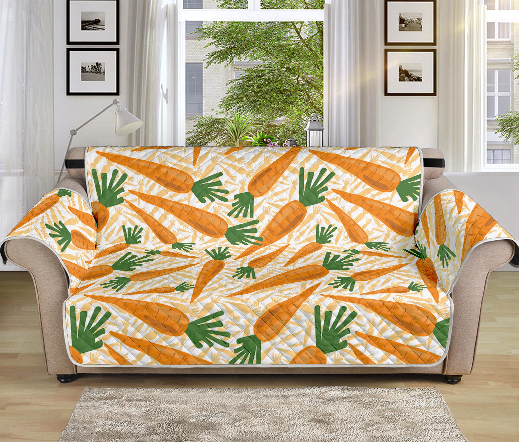 Orange Carrot Pattern Print Sofa Protector