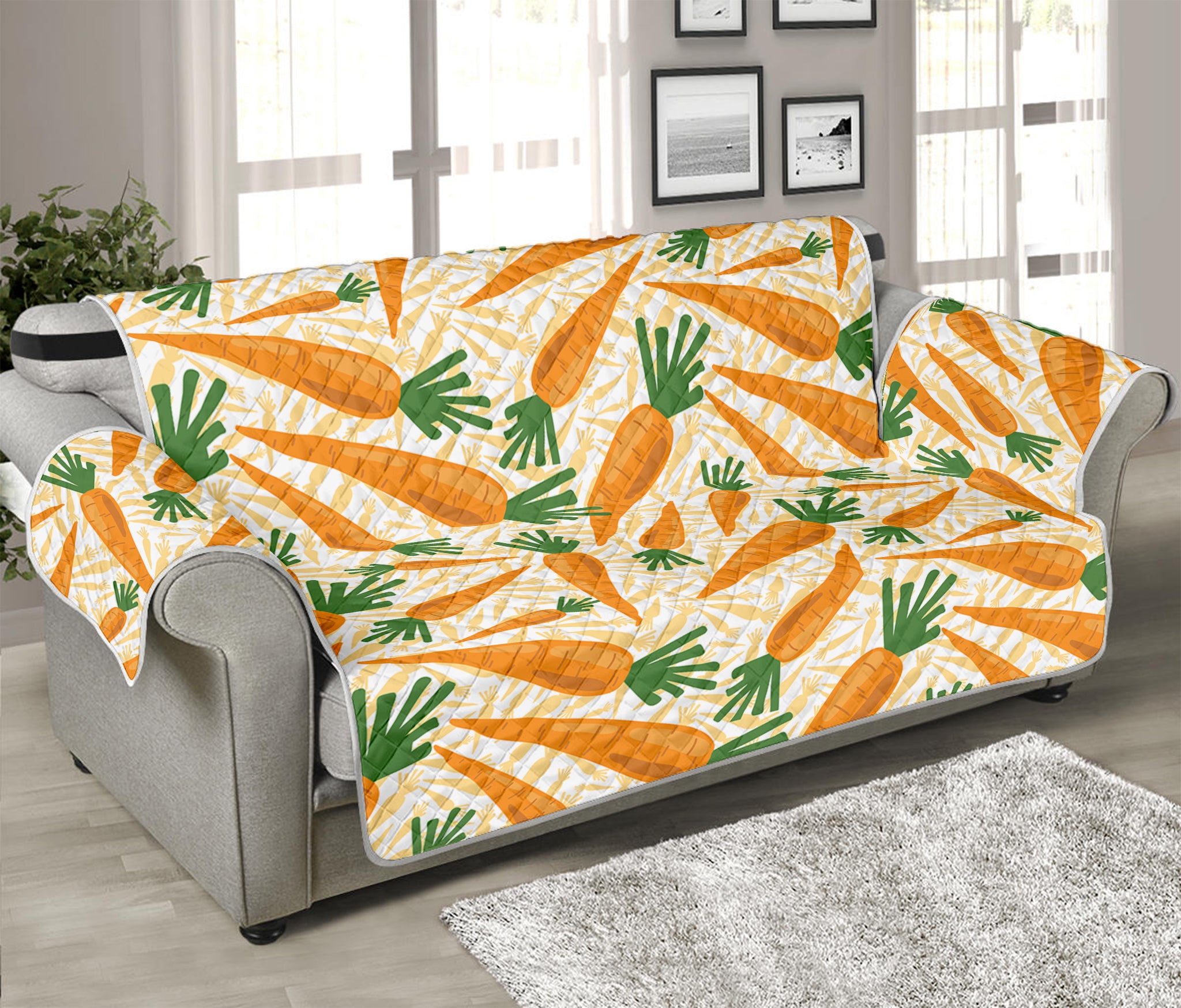 Orange Carrot Pattern Print Sofa Protector