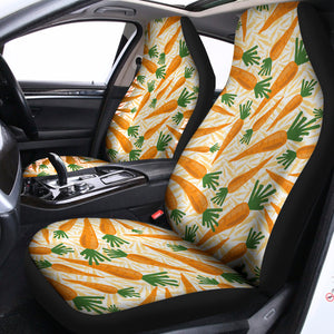 Orange Carrot Pattern Print Universal Fit Car Seat Covers