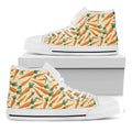 Orange Carrot Pattern Print White High Top Sneakers