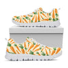 Orange Carrot Pattern Print White Sneakers