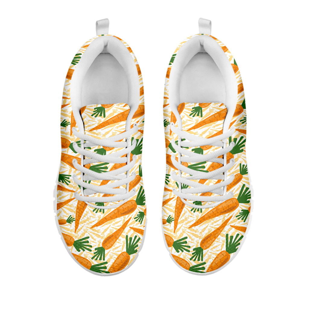Orange Carrot Pattern Print White Sneakers