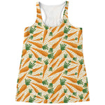 Orange Carrot Pattern Print Women's Racerback Tank Top