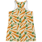 Orange Carrot Pattern Print Women's Racerback Tank Top