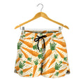 Orange Carrot Pattern Print Women's Shorts
