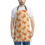 Orange Crab Pattern Print Apron