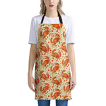 Orange Crab Pattern Print Apron