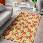 Orange Crab Pattern Print Area Rug
