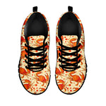 Orange Crab Pattern Print Black Sneakers