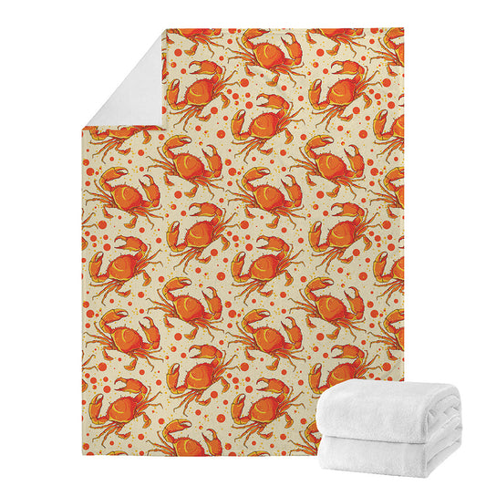 Orange Crab Pattern Print Blanket