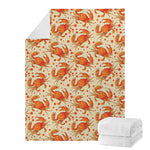 Orange Crab Pattern Print Blanket