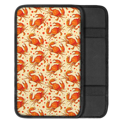 Orange Crab Pattern Print Car Center Console Cover