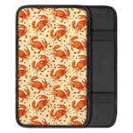 Orange Crab Pattern Print Car Center Console Cover