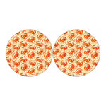 Orange Crab Pattern Print Car Coasters