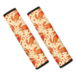 Orange Crab Pattern Print Car Seat Belt Covers
