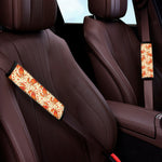 Orange Crab Pattern Print Car Seat Belt Covers