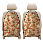 Orange Crab Pattern Print Car Seat Organizers