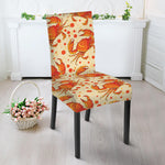 Orange Crab Pattern Print Dining Chair Slipcover