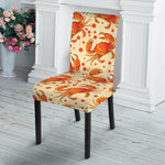 Orange Crab Pattern Print Dining Chair Slipcover