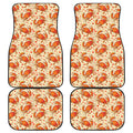 Orange Crab Pattern Print Front and Back Car Floor Mats