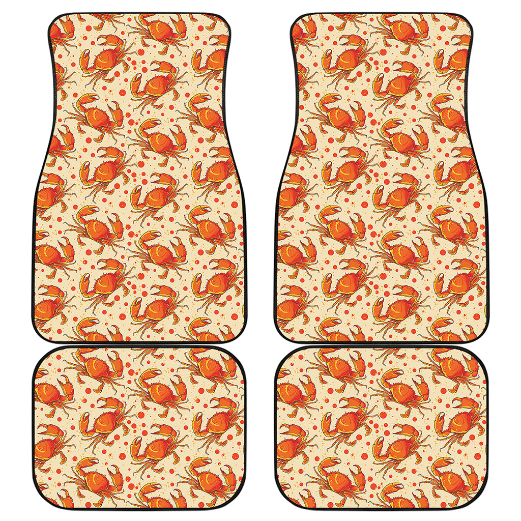 Orange Crab Pattern Print Front and Back Car Floor Mats