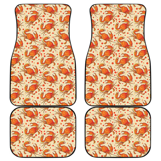Orange Crab Pattern Print Front and Back Car Floor Mats