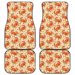 Orange Crab Pattern Print Front and Back Car Floor Mats