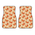 Orange Crab Pattern Print Front Car Floor Mats